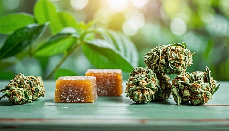 Ecommerce website page showcasing options for buying cannabis-infused freeze-dried candies.